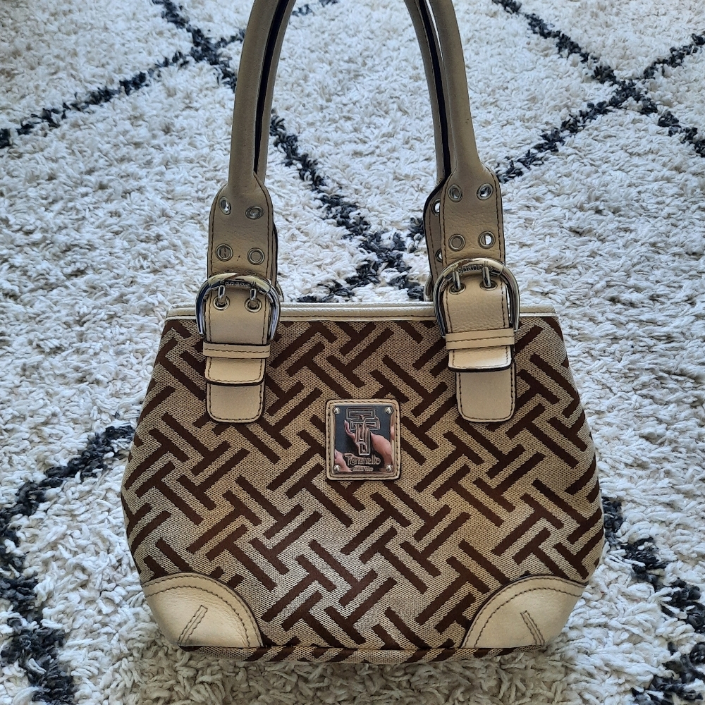 Tignanello small canvas bucket purse